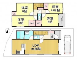 阪急桂駅徒歩約11分!
周辺に買い物施設が充実♪
前道広々で駐車楽々です!
WIC2ヵ所付です♪