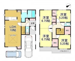 閑静な住宅街♪静かで落ち着いた生活環境やリラックスした日常を♪
WIC・オープンサニタリー・フルオープンキッチン等のデザイン性や設備充実！
敷地内2台駐車可能です♪