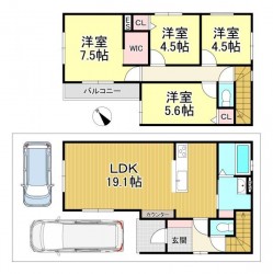 2026年5月完成予定の新築戸建！
広々19帖以上のLDK！各居室にはCLやWIC付で収納スペース充実♪
阪急大山崎駅徒歩約9分！敷地内には2台駐車可能です♪