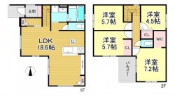 駐車場2台付き、来客時も安心！
ウォークインクローゼットあるので、収納が楽々♪

