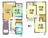  前面道路が約6mで楽々駐車可能！
R8年3月リフォーム済！
閑静な住宅地◎