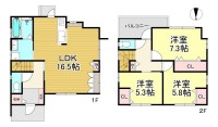  南西角地の為、日当たり・通風良好◎
全居室収納付きで、片付けが楽々！
床暖房完備！