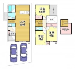  JR・阪急2沿線利用可◎
駐車2台可！
全居室6帖以上！

