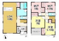  2台駐車可能！
網戸・1Fシャッター雨戸標準装備！
南側6ｍ公道！