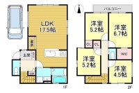  阪急・JR2沿線利用可能！
小学校まで徒歩10分！
家族が自然と集まるオープンキッチン♪