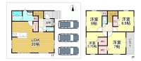  駐車3台可能！
WIC2ヶ所付き、収納が楽々！
家族が自然と集まる、ゆとりの20帖LDK！