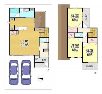  東・西両面道路で開放的！
松陽小学校まで徒歩1分！
目の前に公園があるので、子育てに嬉しい♪
