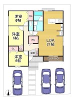  地震に強い平屋！
駐車3台可能！
ワンフロアで生活のすべてが完結！