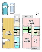  ペットと暮らせる新築戸建て賃貸★
駐車スペース2台分あります！