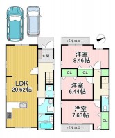  ペットと暮らせる新築戸建て賃貸★
駐車スペース2台分あります！